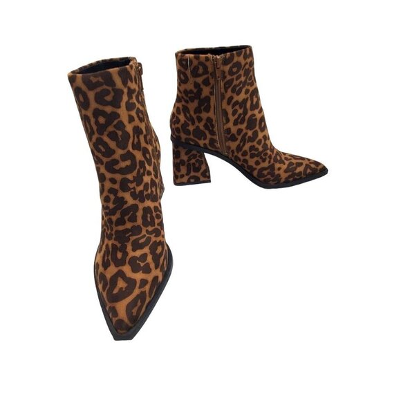 BP Loren Pointed Toe Bootie Tan Leopard Size 6.5 - Picture 3 of 11